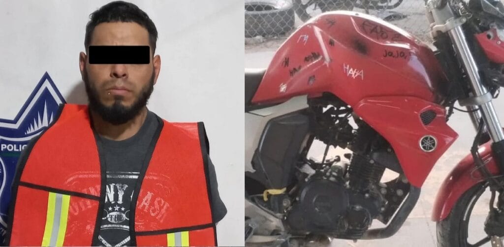 El detenido conducía a exceso de velocidad una motocicleta con pre denuncia de robo; fue interceptado por la policía y puesto a disposición de las autoridades.