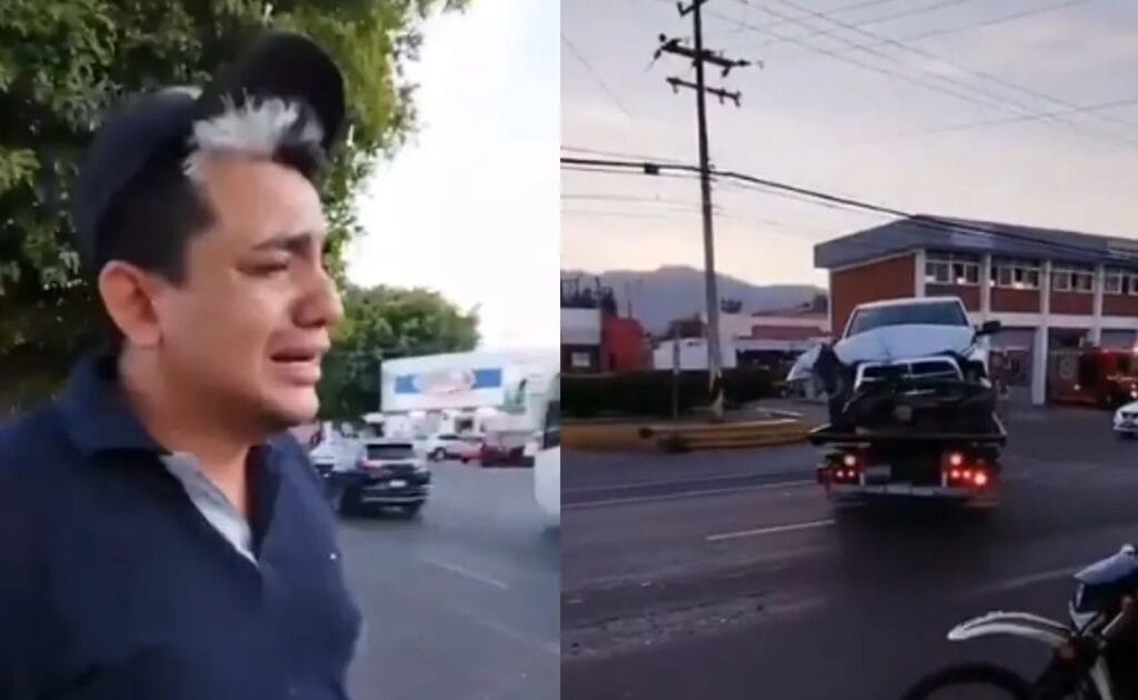 Esposa se lleva su camioneta sin permiso y la destroza; hombre rompe en llanto