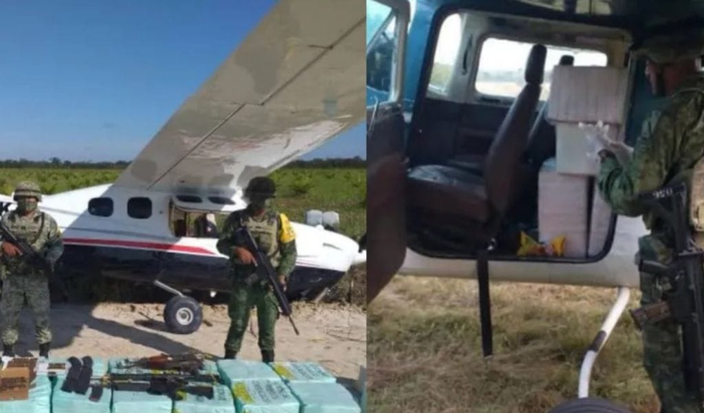 Fue detectada por radares del Ejército; iba cargada con costales llenos de droga